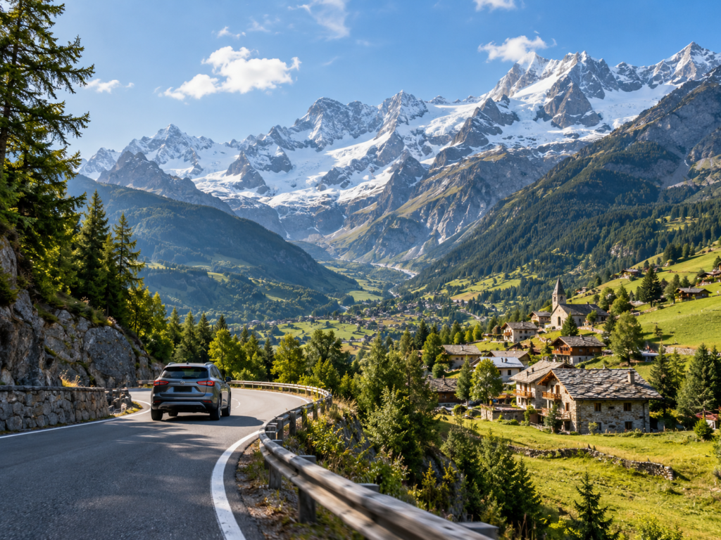road trip in the mountains